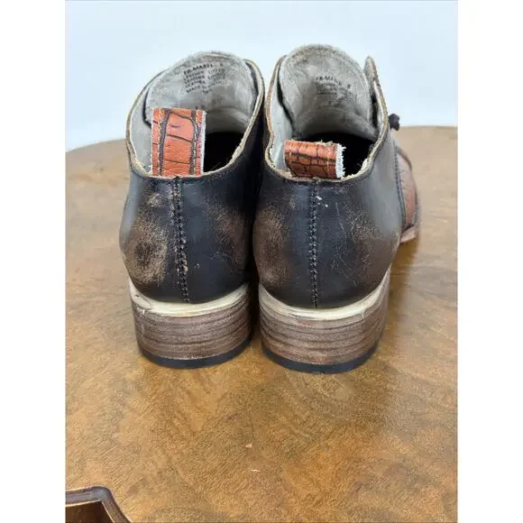 Freebird Oxford Shoes Womens Mixed Leather Shoes Ladies Designer Shoes Size 8 - Picture 5 of 7